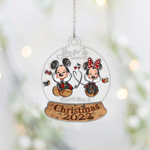 Load image into Gallery viewer, Personalized Christmas Mouse Ears Ornament with Names for Couples
