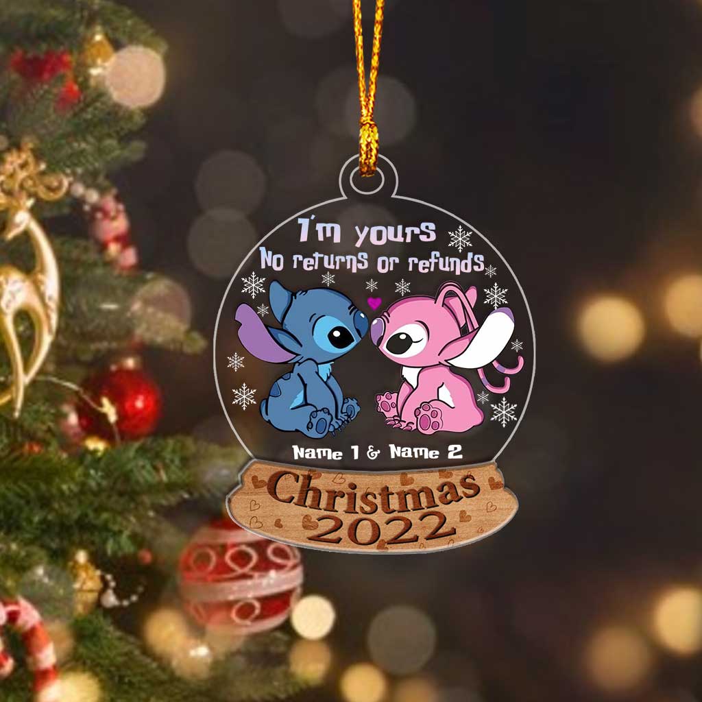 Personalized Christmas Ohana Layers Mix Ornament for Couples