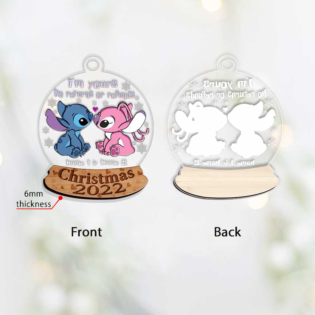 Personalized Christmas Ohana Layers Mix Ornament for Couples