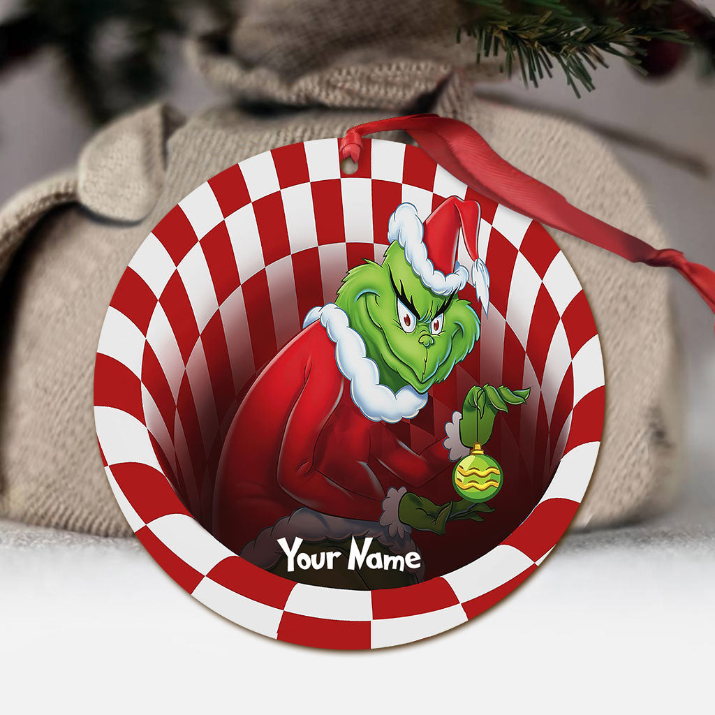 Personalized Grinch Christmas Ornament Custom Name Gift