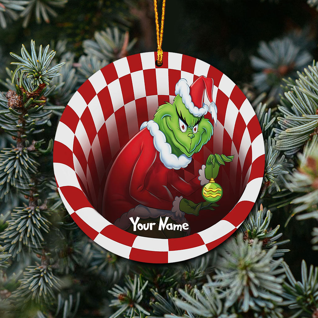 Personalized Grinch Christmas Ornament Custom Name Gift