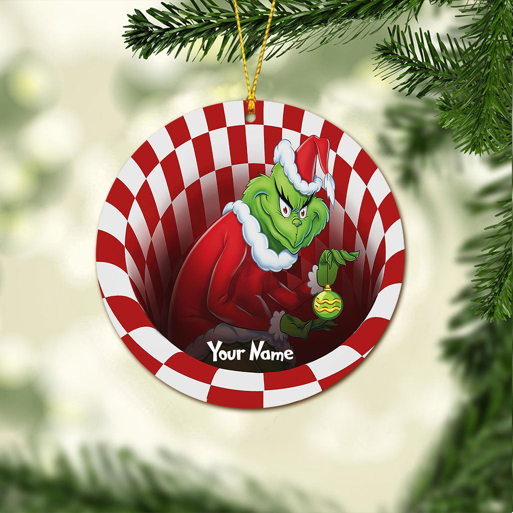 Personalized Grinch Christmas Ornament Custom Name Gift