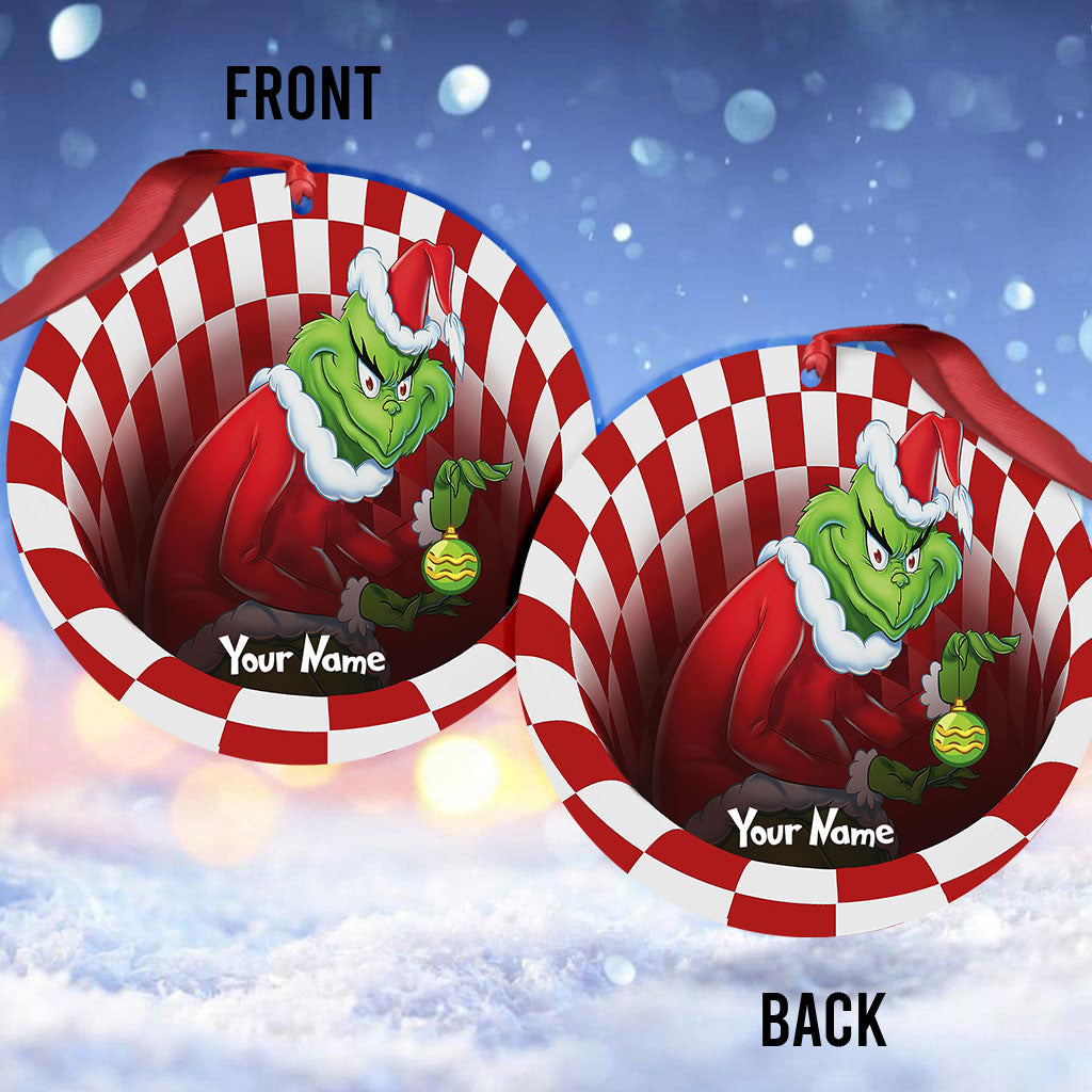 Personalized Grinch Christmas Ornament Custom Name Gift