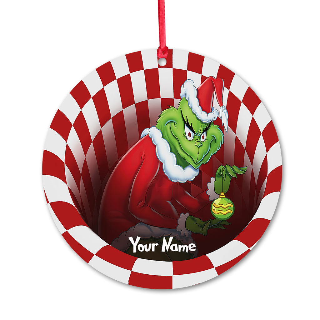 Personalized Grinch Christmas Ornament Custom Name Gift