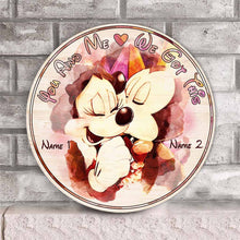 Load image into Gallery viewer, Personalized Round Wood Sign You and Me Custom Name Gift
