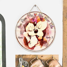 Load image into Gallery viewer, Personalized Round Wood Sign You and Me Custom Name Gift

