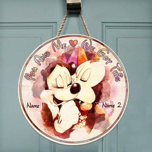 Load image into Gallery viewer, Personalized Round Wood Sign You and Me Custom Name Gift
