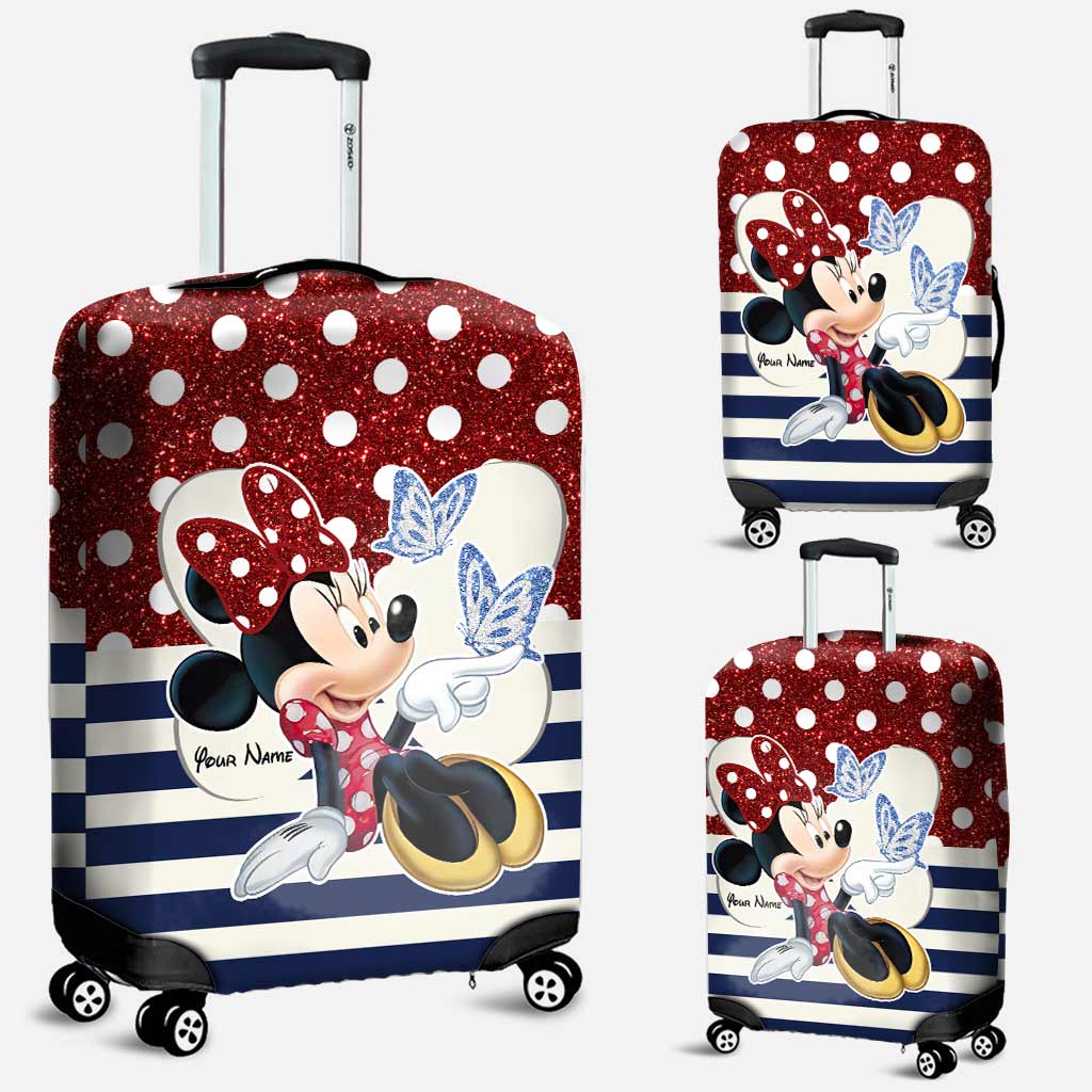 Personalized Minnie Mouse Luggage Cover Custom Name Vacation Gift