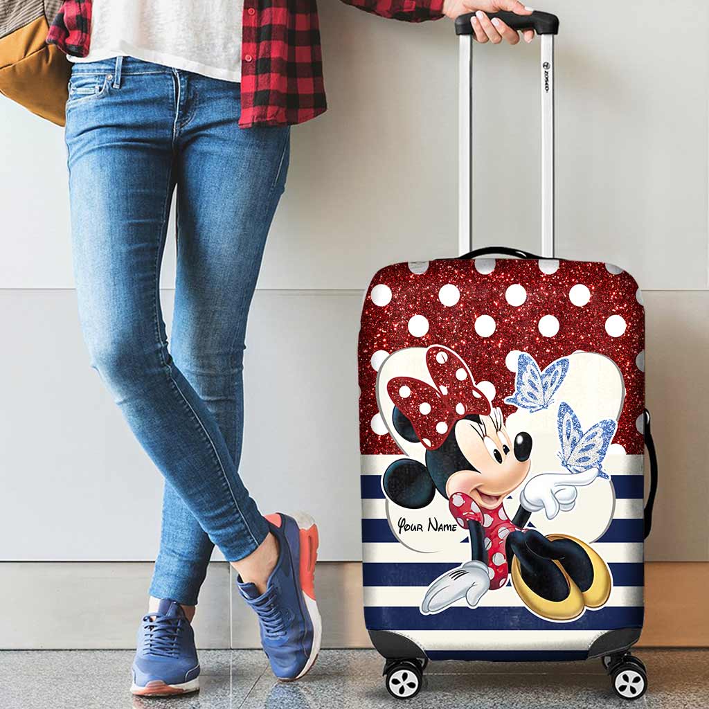 Personalized Minnie Mouse Luggage Cover Custom Name Vacation Gift