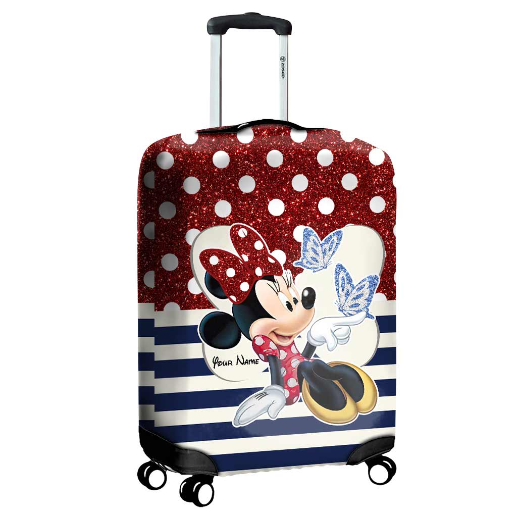 Personalized Minnie Mouse Luggage Cover Custom Name Vacation Gift