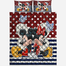 Load image into Gallery viewer, Personalized Couple Quilt Set with Mickey &amp; Minnie Cartoon Design
