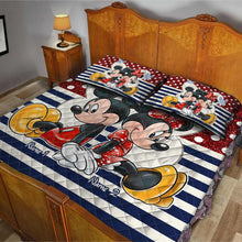 Load image into Gallery viewer, Personalized Couple Quilt Set with Mickey &amp; Minnie Cartoon Design
