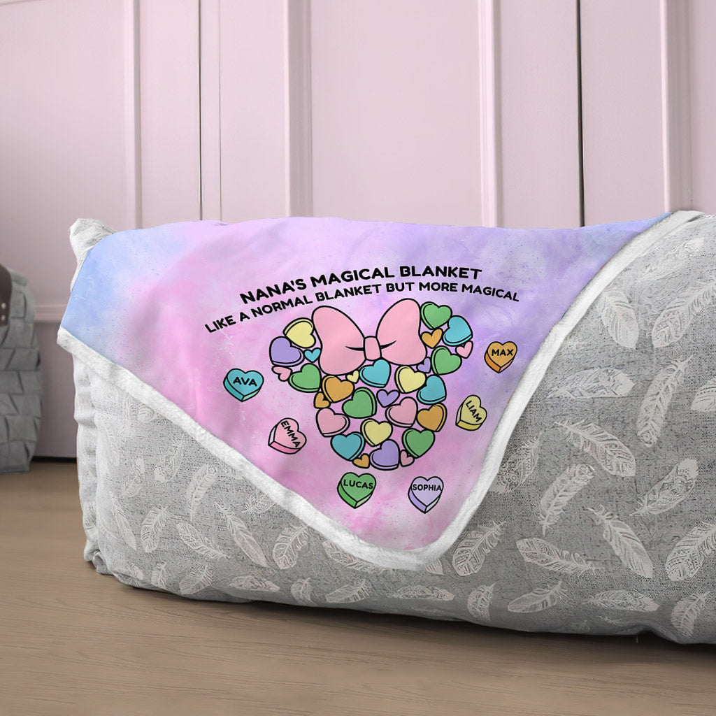 Personalized Magical Blanket for Grandma with Custom Names