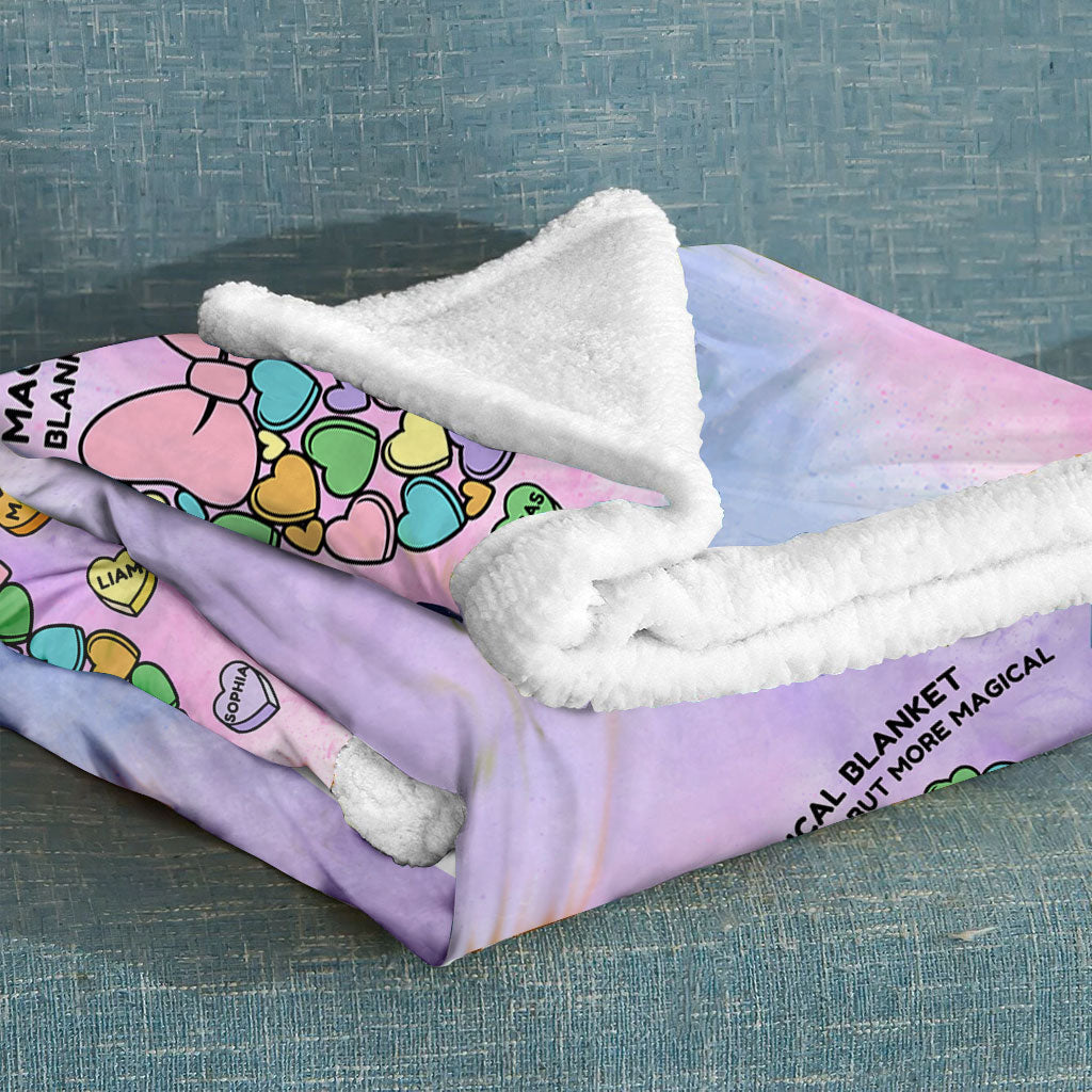 Personalized Magical Blanket for Grandma with Custom Names