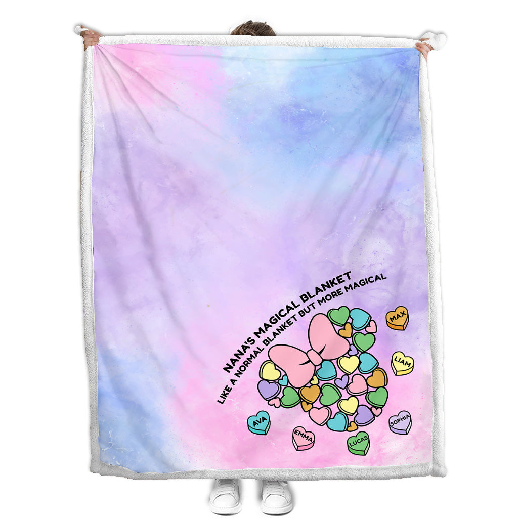 Personalized Magical Blanket for Grandma with Custom Names
