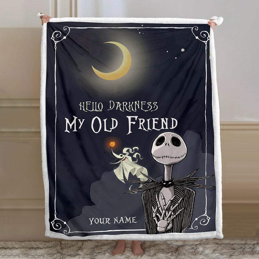 Personalized Hello Darkness Blanket Custom Name Gift for Halloween