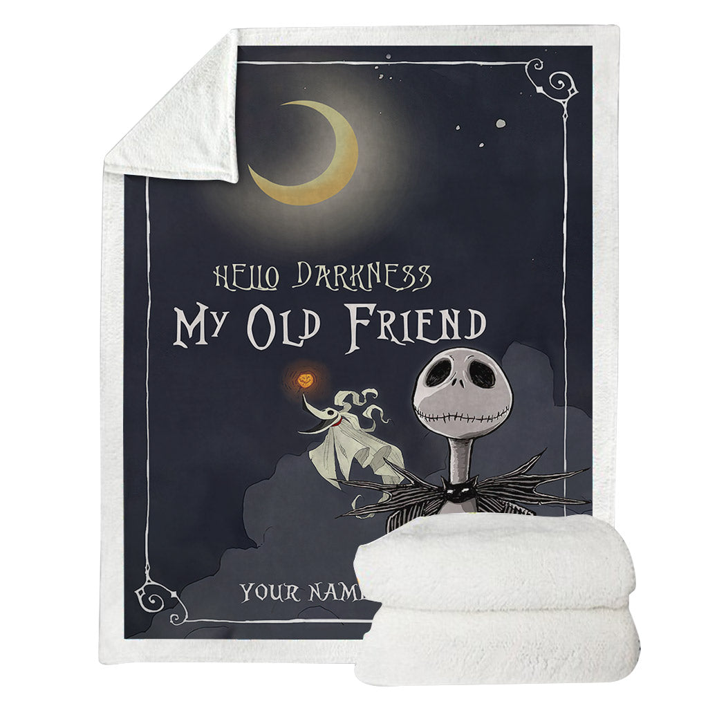 Personalized Hello Darkness Blanket Custom Name Gift for Halloween