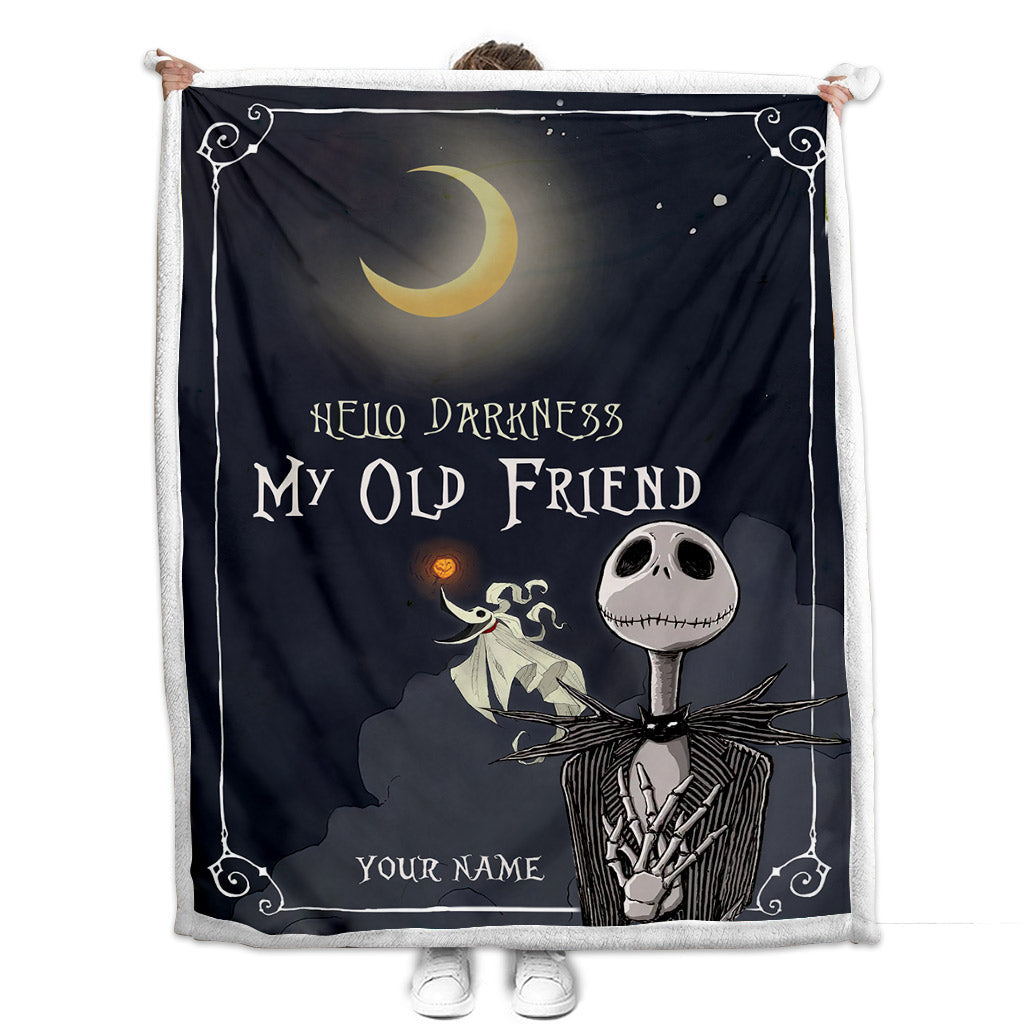 Personalized Hello Darkness Blanket Custom Name Gift for Halloween
