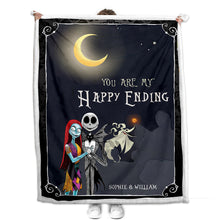 Load image into Gallery viewer, Personalized Nightmare Before Christmas Blanket Custom Name Gift for Couple
