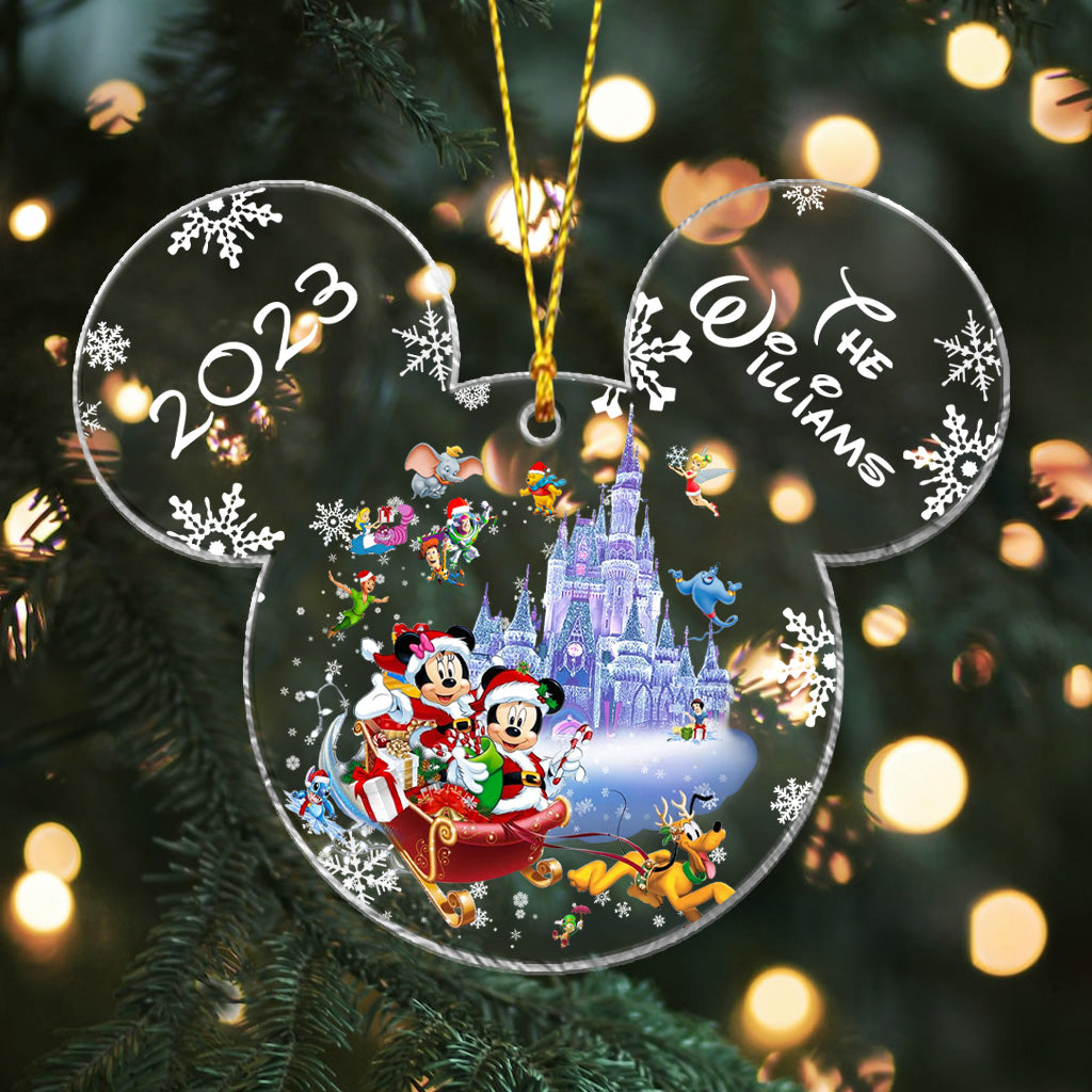 Personalized Mickey Mouse Transparent Christmas Ornament 2023 Gift