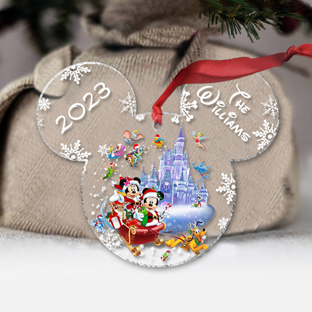 Personalized Mickey Mouse Transparent Christmas Ornament 2023 Gift