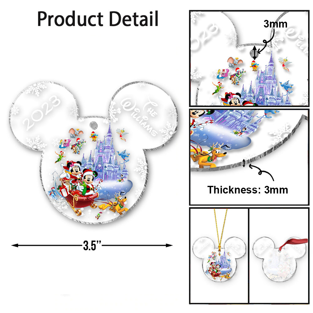 Personalized Mickey Mouse Transparent Christmas Ornament 2023 Gift
