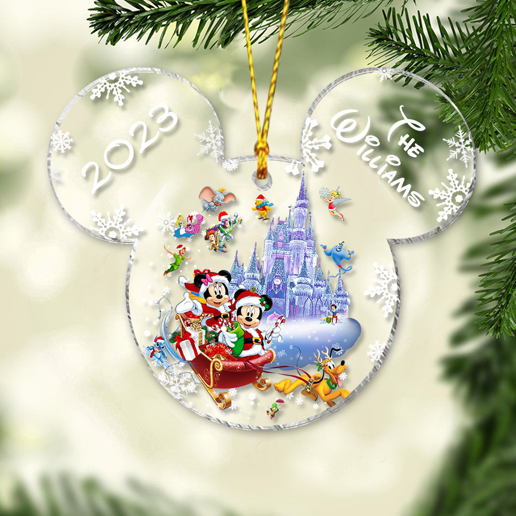 Personalized Mickey Mouse Transparent Christmas Ornament 2023 Gift