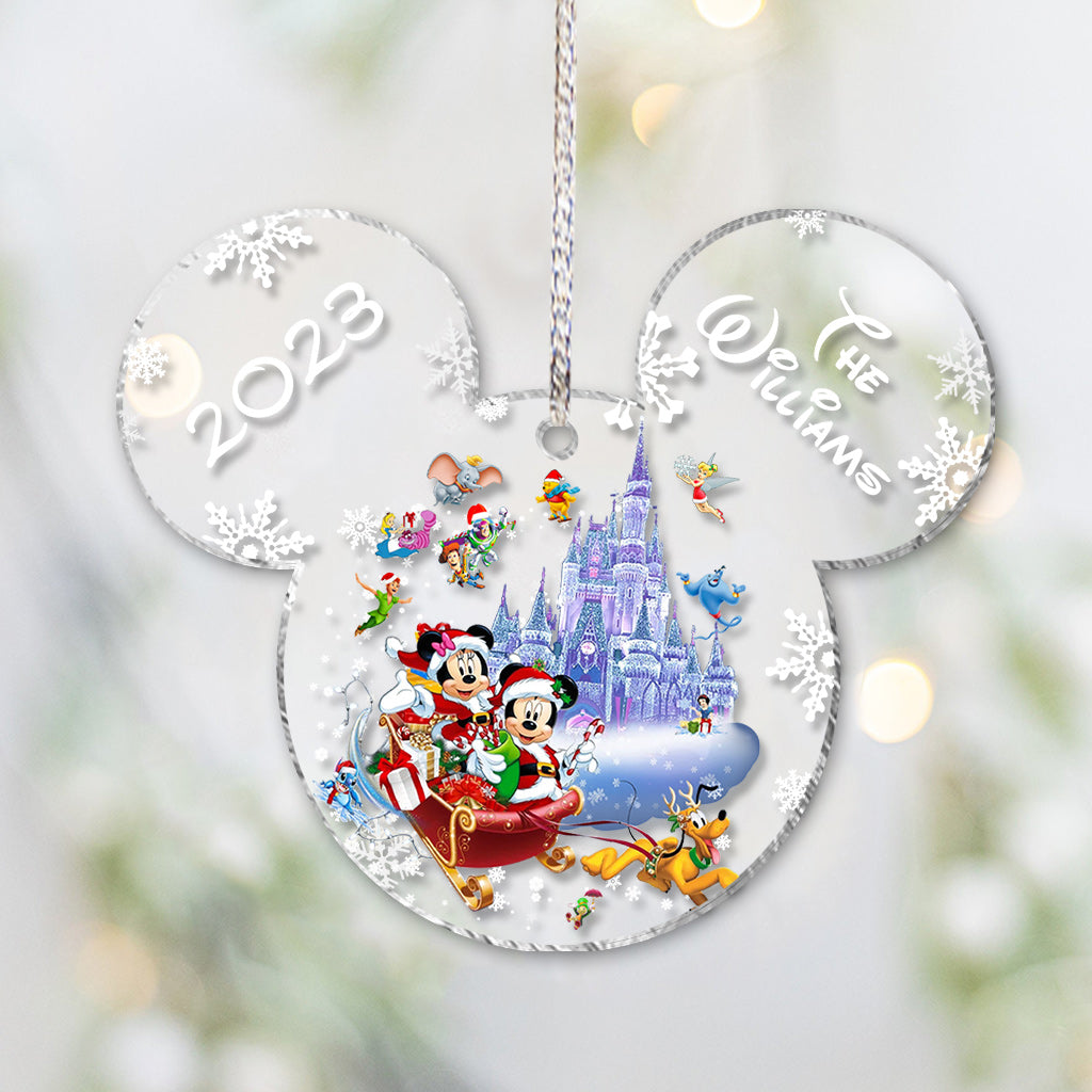 Personalized Mickey Mouse Transparent Christmas Ornament 2023 Gift