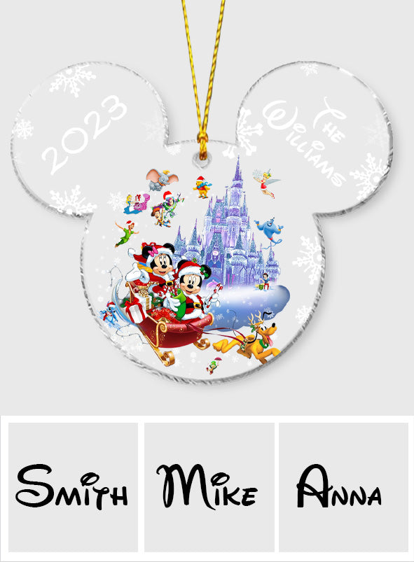 Personalized Mickey Mouse Transparent Christmas Ornament 2023 Gift