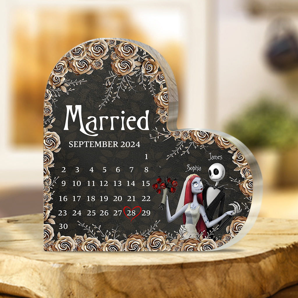 Personalized Acrylic Heart Plaque Custom Name Gift for Married Couples