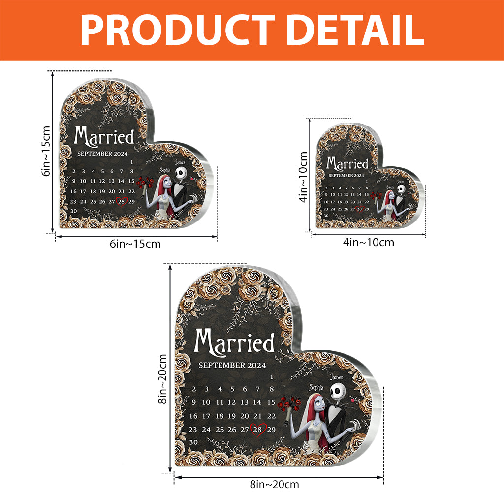 Personalized Acrylic Heart Plaque Custom Name Gift for Married Couples