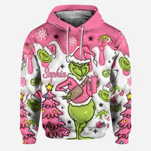 Load image into Gallery viewer, Personalized Pink Snowflakes Hoodie &amp; Leggings Custom Name Gift for Her
