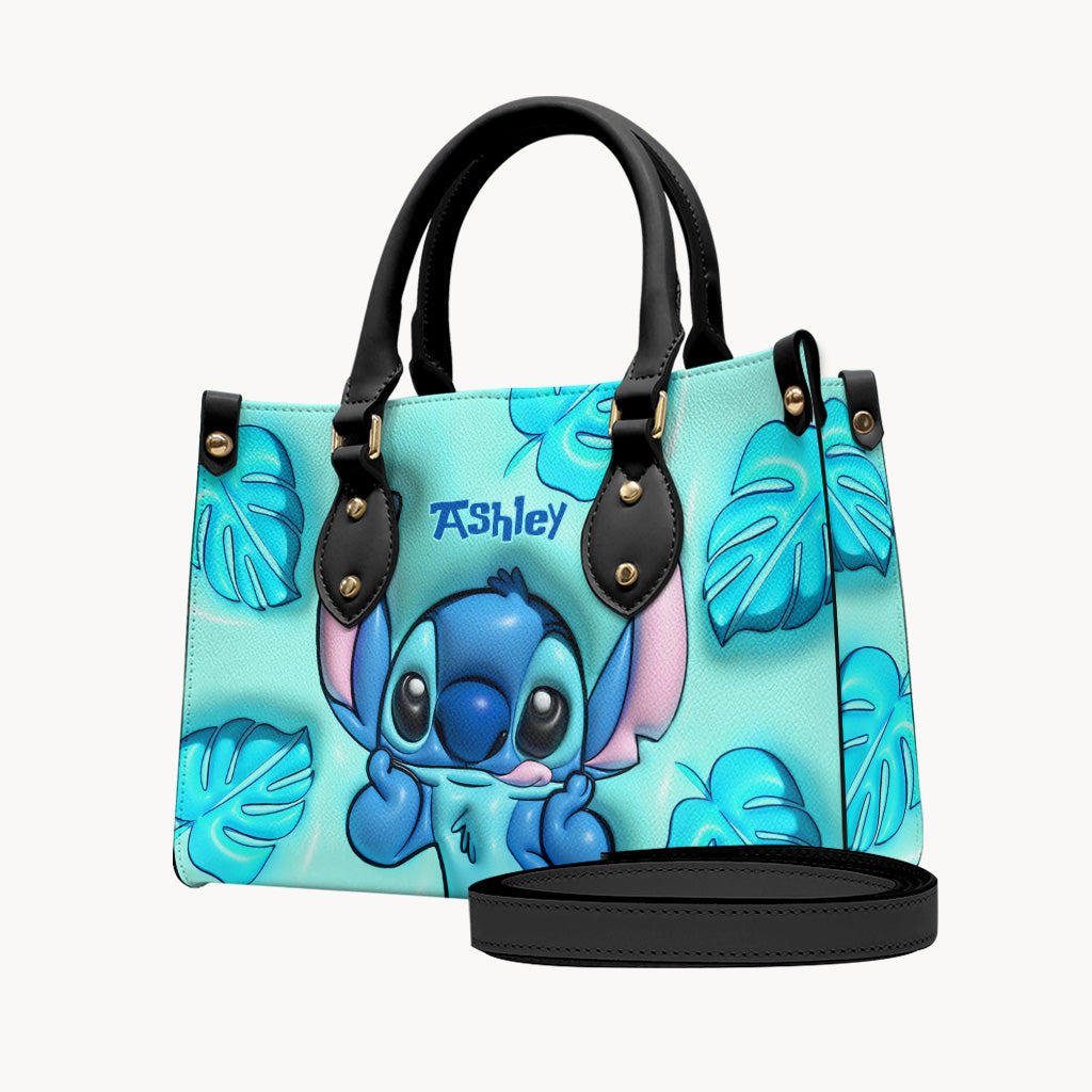 Personalized Ohana Leather Handbag with Custom Name Gift for Her