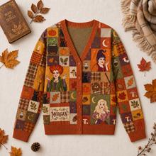 Load image into Gallery viewer, Personalized Witch Sisters Patchwork Cardigan for Halloween
