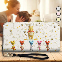 Load image into Gallery viewer, Personalized Mama Bear Leather Long Wallet Custom Name Gift for Mom
