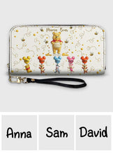 Load image into Gallery viewer, Personalized Mama Bear Leather Long Wallet Custom Name Gift for Mom
