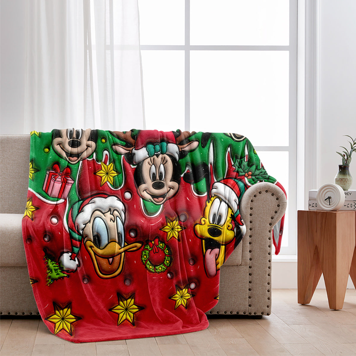 Personalized Christmas Mouse Blanket Custom Name Gift