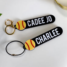 Load image into Gallery viewer, Personalized Baseball Bag Tag Keychain Custom Name Gift for Players
