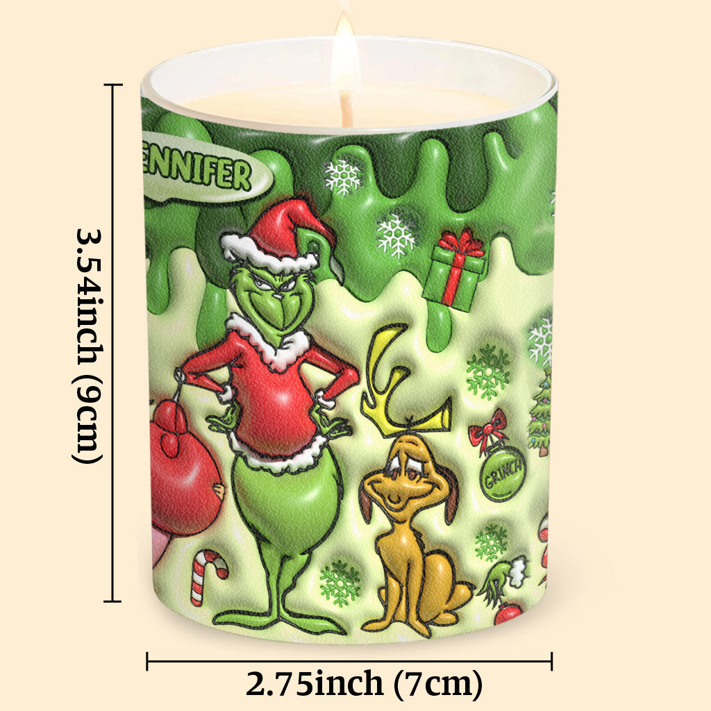 Personalized Christmas Candle with Wooden Lid for Home Decor