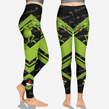 Load image into Gallery viewer, Personalized Grinch Hoodie and Leggings Custom Name Gift for Christmas
