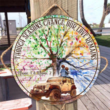 Load image into Gallery viewer, Personalized Round Wood Sign Custom Couple Gift for Anniversary

