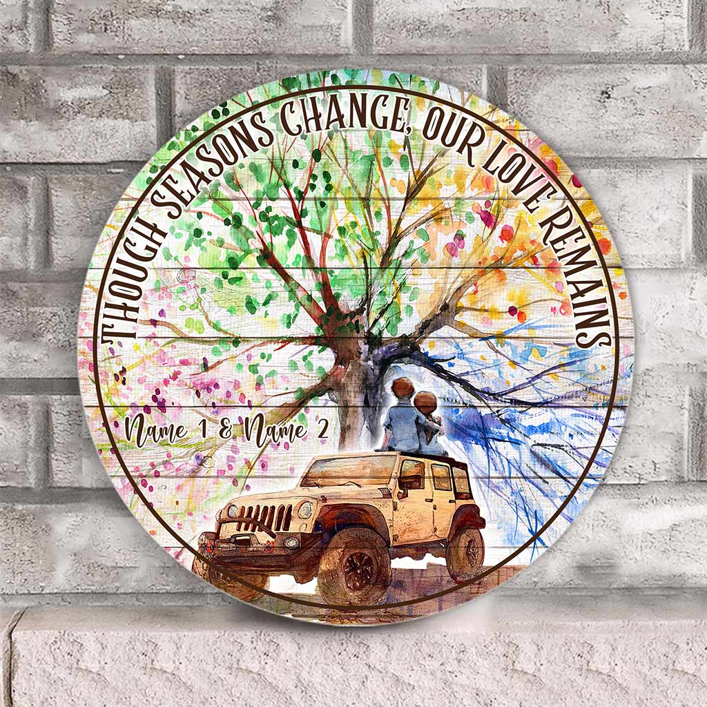 Personalized Round Wood Sign Custom Couple Gift for Anniversary