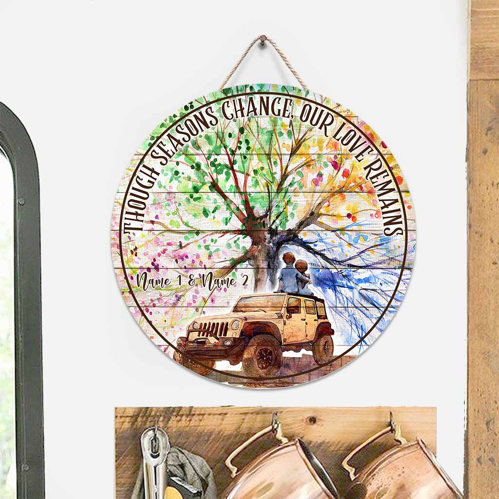 Personalized Round Wood Sign Custom Couple Gift for Anniversary