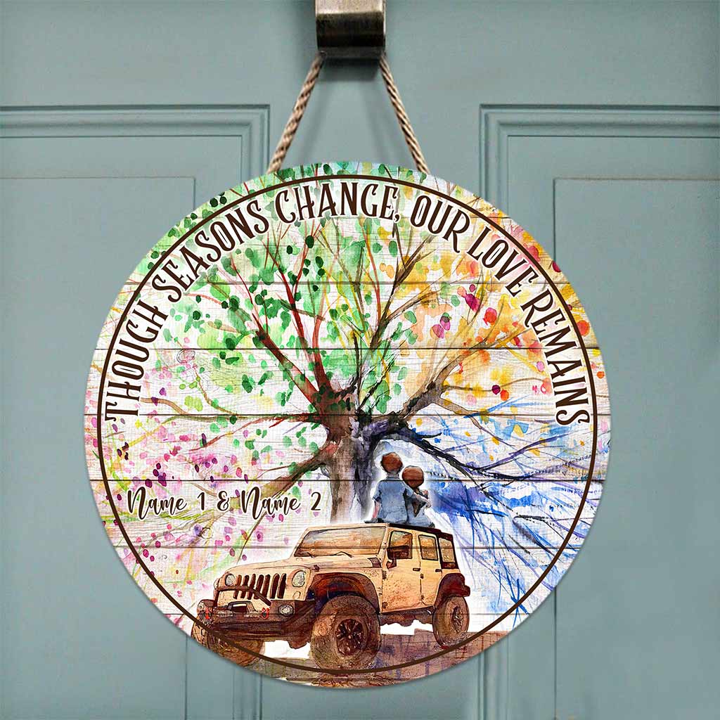 Personalized Round Wood Sign Custom Couple Gift for Anniversary