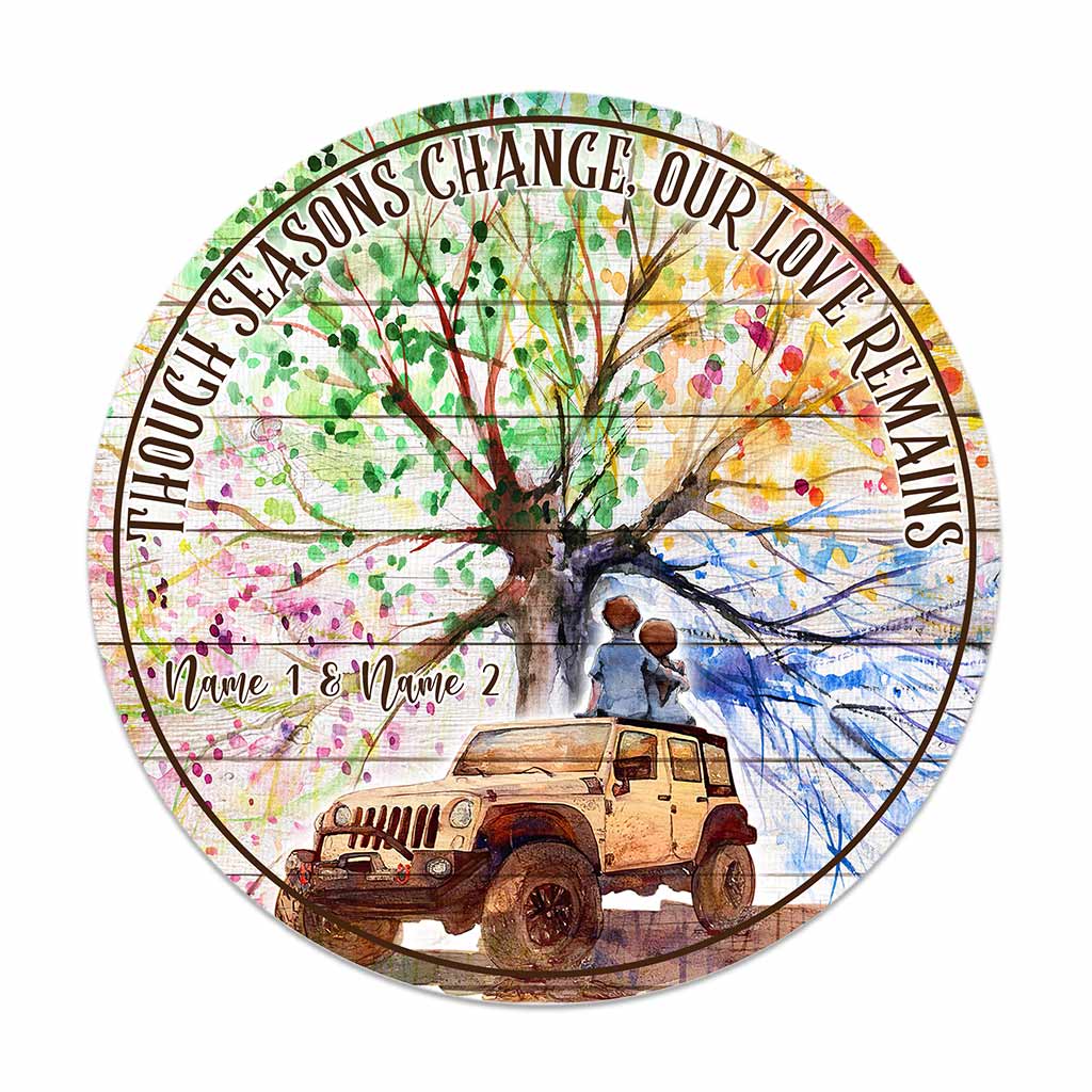 Personalized Round Wood Sign Custom Couple Gift for Anniversary