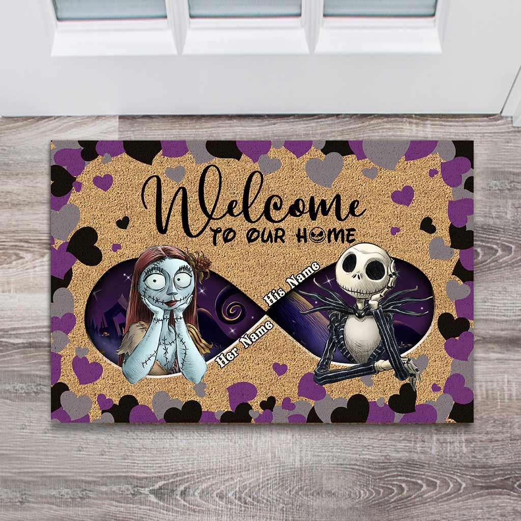 Personalized Halloween Couple Doormat Welcome Home Gift