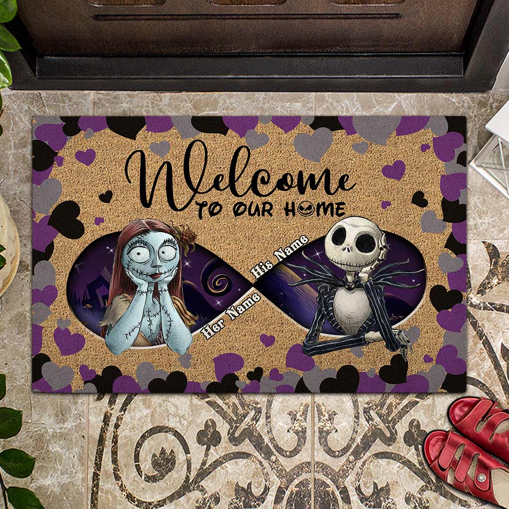 Personalized Halloween Couple Doormat Welcome Home Gift