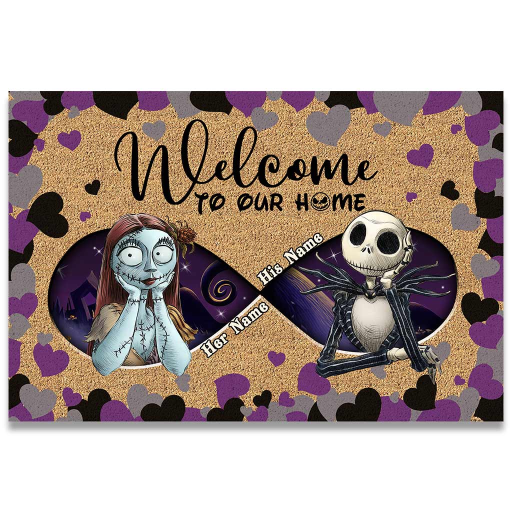 Personalized Halloween Couple Doormat Welcome Home Gift