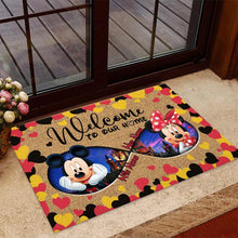 Load image into Gallery viewer, Personalized Disney Couple Doormat Custom Name Housewarming Gift

