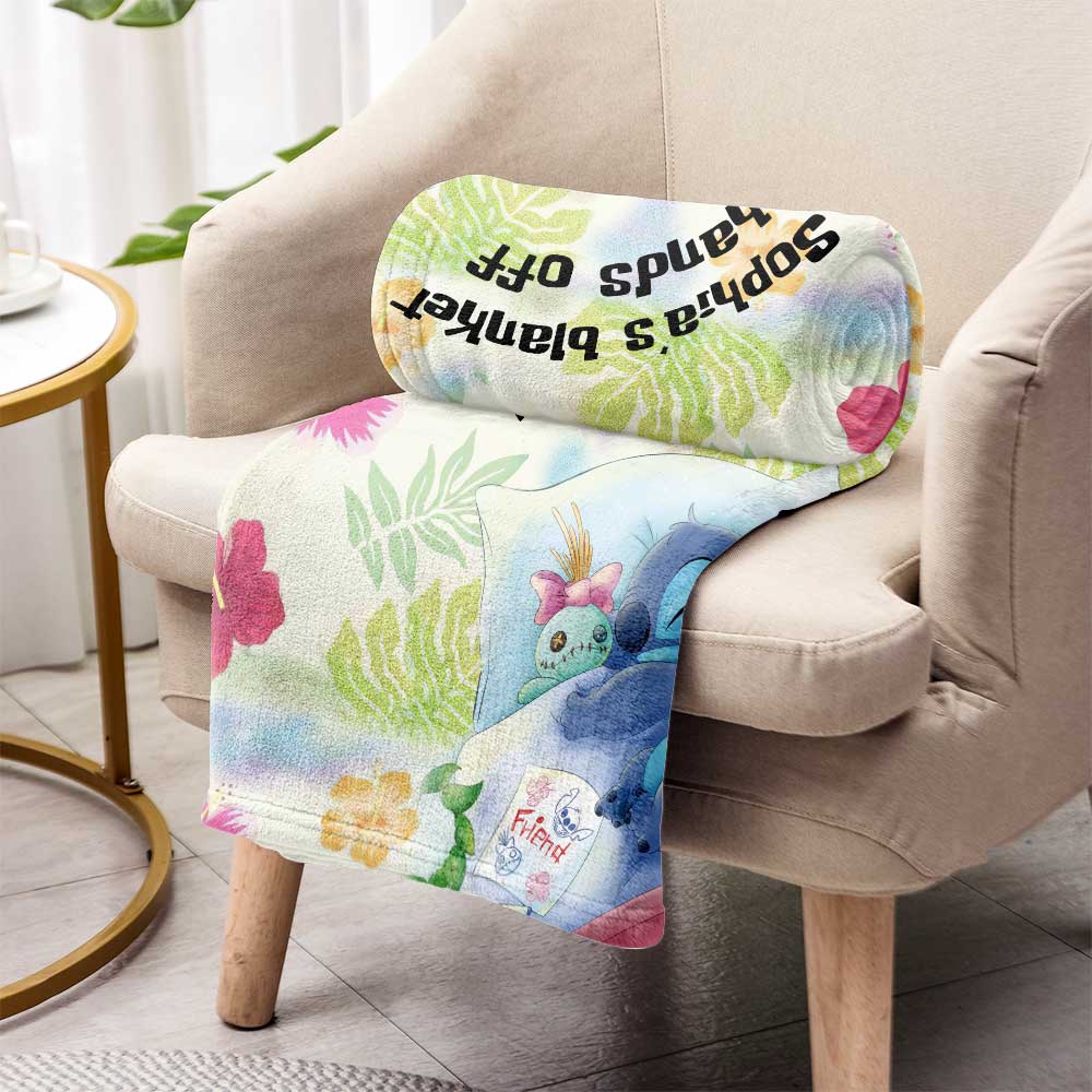 Personalized Ohana Blanket Custom Name Soft Flannel Gift